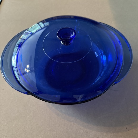 Vintage Anchor Hocking Cobalt Blue 2QT/2L Casserole Baking Dish with Lid - Picture 1 of 6